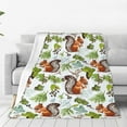 thumbnail image 4 of Cauagu Mosaic Forest Squirrel Pattern Flannel Bed Blankets,Fleece Blanket Comfortable Air Conditioning Blanket for Sofa Bed Travel Couch & Living Room -60"x50", 4 of 8