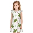 thumbnail image 1 of Fotbe Cute Turtle Vestido de Dormir para Niñas de 3 a 10 Años, Mangas Cortas, Estilo Princesa, Pijama Camisón con Mangas Voladas-Small, 1 of 6