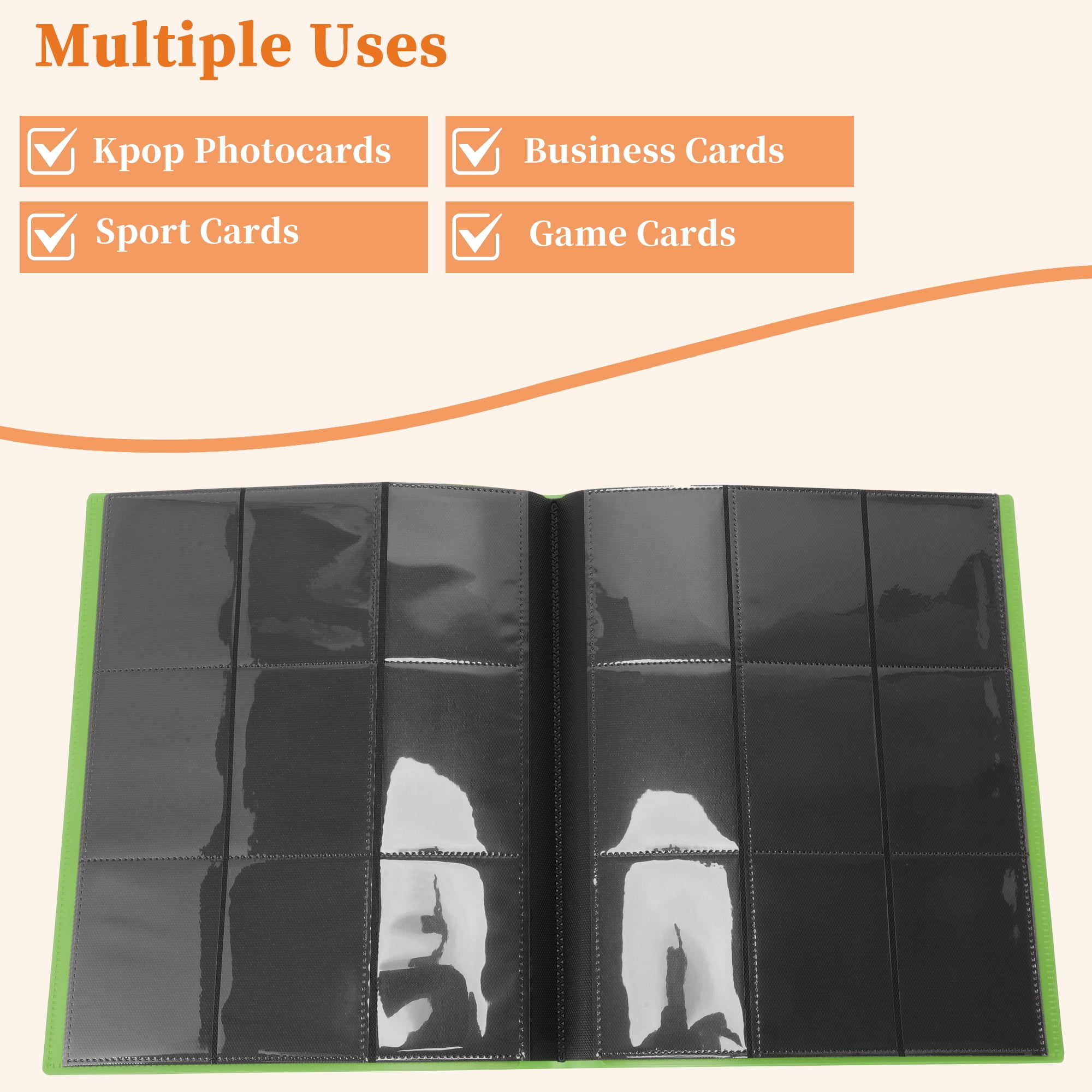 Unique Bargains Card Binder with 9 Pockets and 20 Pages ["Apple Green"]