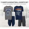 thumbnail image 2 of Boys Youth Big Kids Athletic Active Performance Sports 4 Piece Graphic T-Shirt Top and Basketball Short Set, 2 of 6