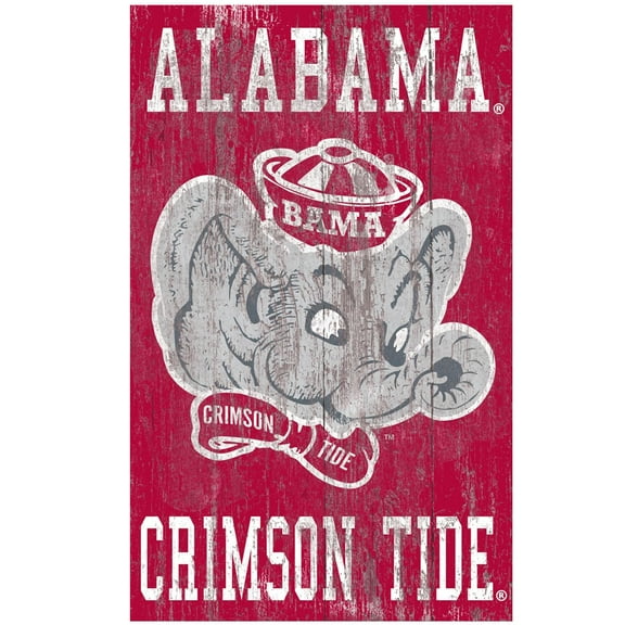 Alabama Crimson Tide 11'' x 19'' Heritage Distressed Logo Sign