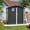 Black, variant on 6x4 FT Outdoor Storage Shed with Floor Frame and Lockable Door, Heavy Duty Garden Sheds with Sloped Roof, Waterproof Metal Shed for Backyard, Patio, Lawn, Utility, Bike Storage, Gray