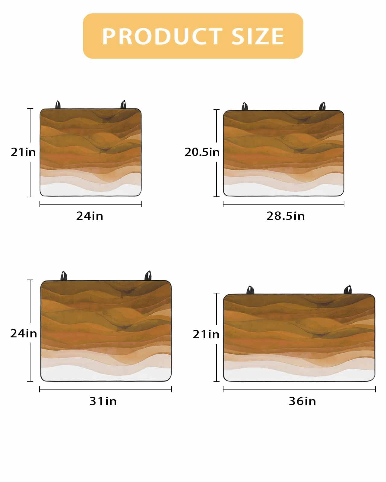 nqOlkjepod Large Induction Cooktop Protector Mat 24"x21", Burnt Orange Waves Stove Top Covers for Electric Stove, Ombre Coastal Ocean Water Abstract Stove Burner Cover Mats, Glass Top Stove Cover