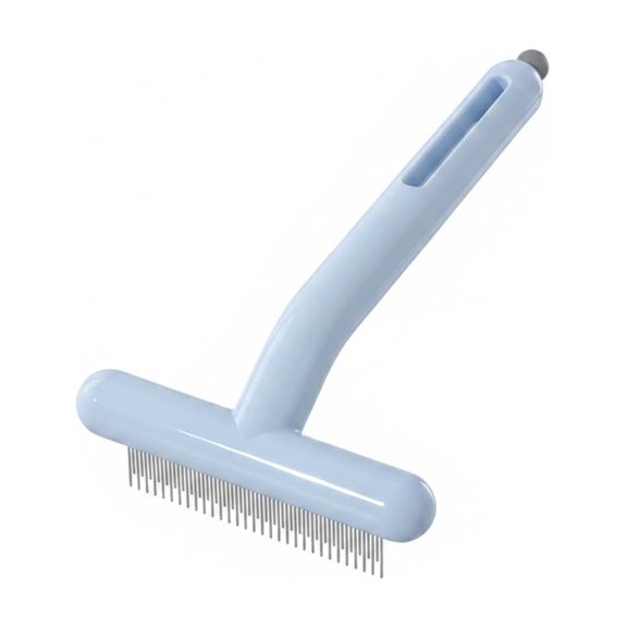Pet Undercoat Rake for Dogs & Cats, Stainless Steel Deshedding Tool with Rounded Teeth, T-Shaped Comb for Long & Short Hair, Gentle Grooming & Massage Fur Removal