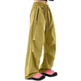 thumbnail image 4 of Hurxie Womens Waterproof Pants Rain Pants Quick-Dry Baggy Cargo Hiking Pants | with Zipper Large Pockets Outdoor Travel Pants Army Green,M, 4 of 6