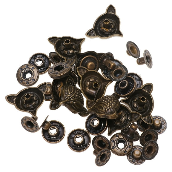 BESTOYARD 10Sets Sturdy Dark Brown Alloy Snap Buckle Set for Sewing Crafting Wallet Bag Accessories