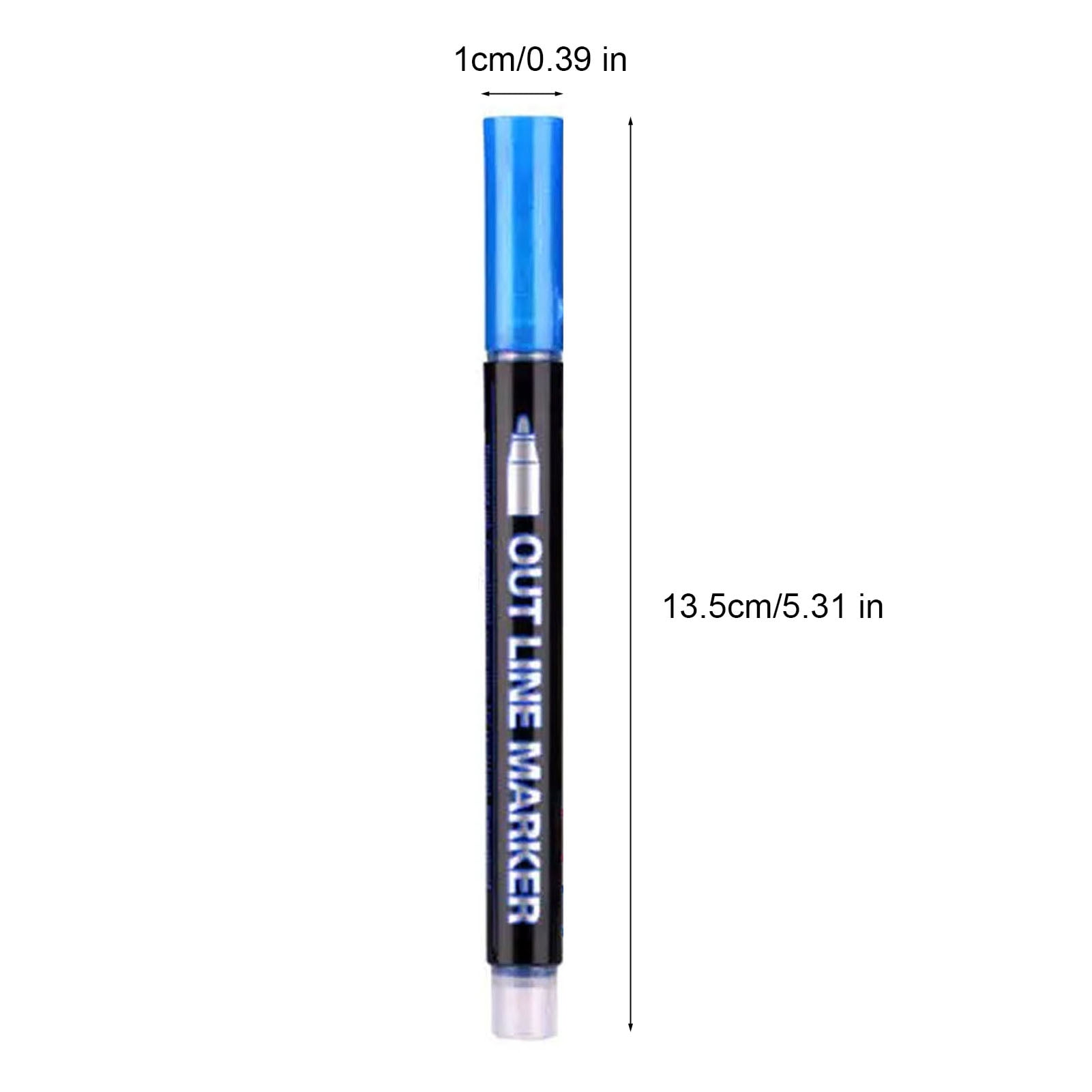 Sylvtty Dual-Tip Metallic Outline Pens Fluorescent Marker with Colorful Borders Smooth Tip Highlighters for Cards Crafts & Notes