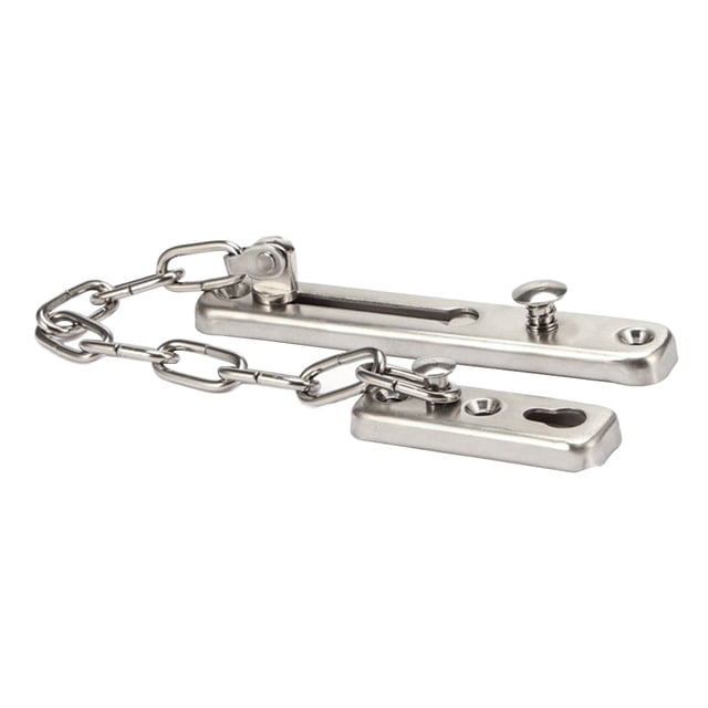 Chain Door Lock Stainless Steel Straight Chain Security Door Chain Guard Latch Lock for Home Hotel (Silver)