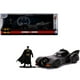 thumbnail image 1 of Coche fundido a presión 1989 Batmóvil con figura de Batman Jada Toys DC Comics Hollywood Rides 1/32, 1 of 1