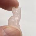 thumbnail image 2 of Adorable! 2 Rose Quartz Sitting Carved Cat Animal Beads | 21x14x10mm | Pink | 2 Beads, 2 of 11