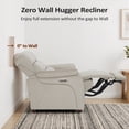 thumbnail image 3 of MCombo Zero Wall Hugger Power Recliner Chair for Small Space RV Living Room, Fabric (Beige), 3 of 10