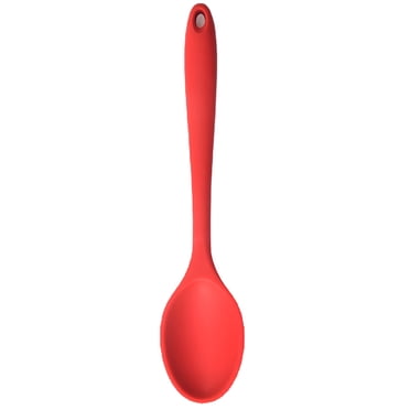 ACDANC Silicone Spoon Long-handled Heat-resistant Solid Color Food Grade Cooking Spoon Tools for Home