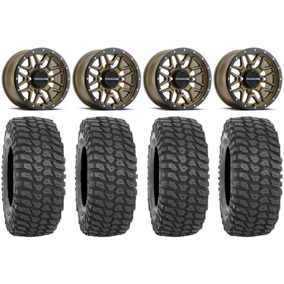 Raceline Krank 15" Wheels Bronze 33" XCR350 Tires Sportsman RZR Ranger