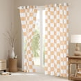 thumbnail image 3 of Homewish Orange White Grid Blackout Curtains Set of 2 (52x84 Each) For Kids Children Teens,Geometric Buffalo Window Curtains,Minimalist Abstract Curtains and Drapes,Microfiber Bedroom Decor, 3 of 6