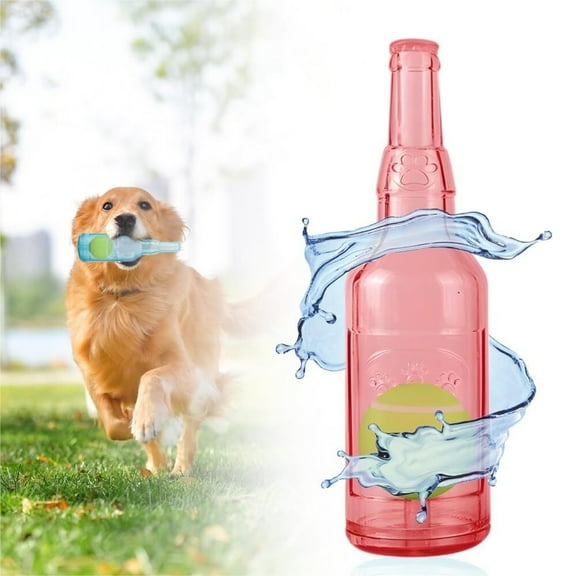 Beer Bottle with Tennis Ball Dog Chew Toys for Aggressive Chewers, Crunch and Play Bottle Dog Toy