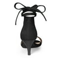 thumbnail image 3 of BLISSFUL STEP Women's Open Toe Kitten Heel Lace Up Fastening Sandals, 3 of 7