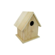 Spc Wood Birdhouse 6X4.75X7" Natural