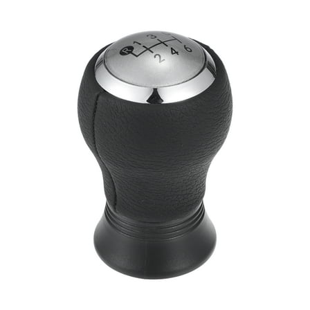 6 Speed Shifter Knob - Stick Shifter Lever Knob - for Toyota Yaris 2005-2010 Plastic Silver Tone - 1 Pc