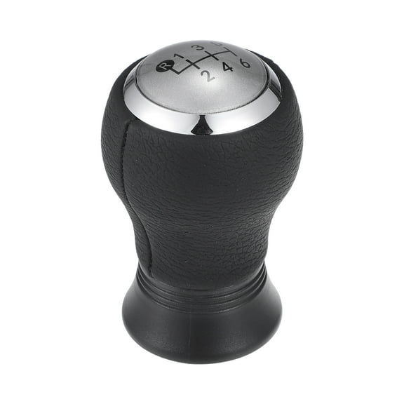 6 Speed Shifter Knob - Stick Shifter Lever Knob - for Toyota Yaris 2005-2010 Plastic Silver Tone - 1 Pc