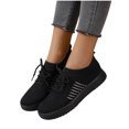 thumbnail image 4 of JINMGG Sneakers for Women Plus Clearance Women Lace Up Sneakers Color Solid Color Shoes Plus Size Fashion Sports Casual Shoes Black 40, 4 of 4