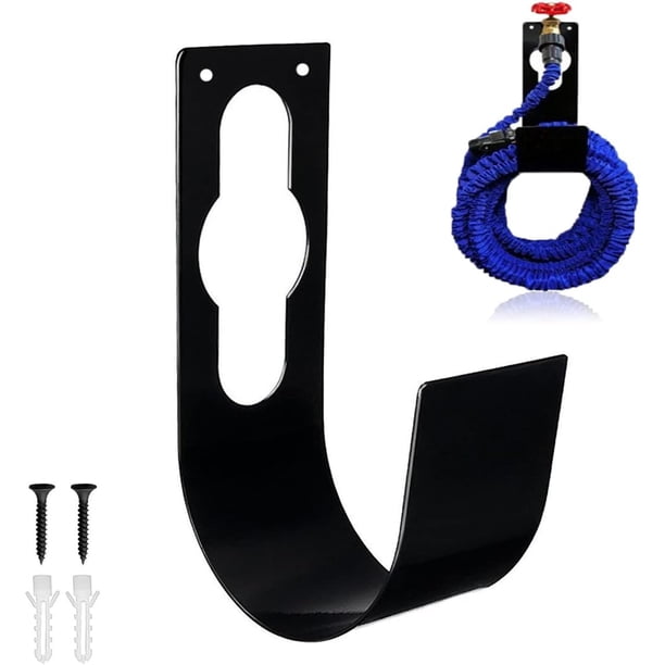 Soporte de pared para manguera, carrete de suspensión para manguera de jardín resistente, ganchos de manguera de Metal aptos para almacenamiento de manguera de riego expandible de 100 pies