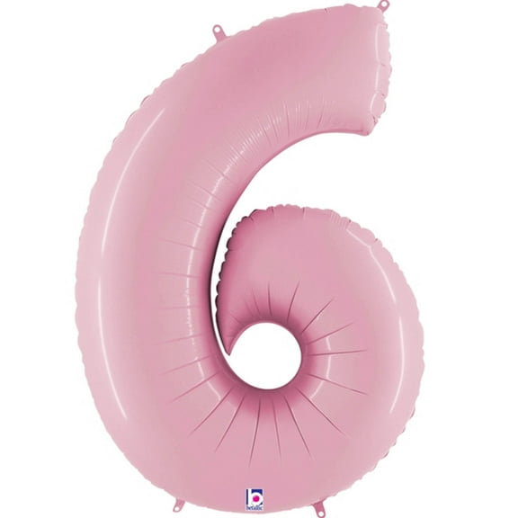 Pastel Pink Number 6 Balloon 40"