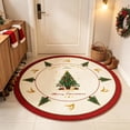 thumbnail image 2 of Trivibe Christmas Round Area Rug with Festive Tree and Reindeer Design, Soft Holiday Floor Mat for Living Room Bedroom Home Decor, Non Slip Washable Winter Circle Carpet for Indoor Xmas Decoration, 2 of 6