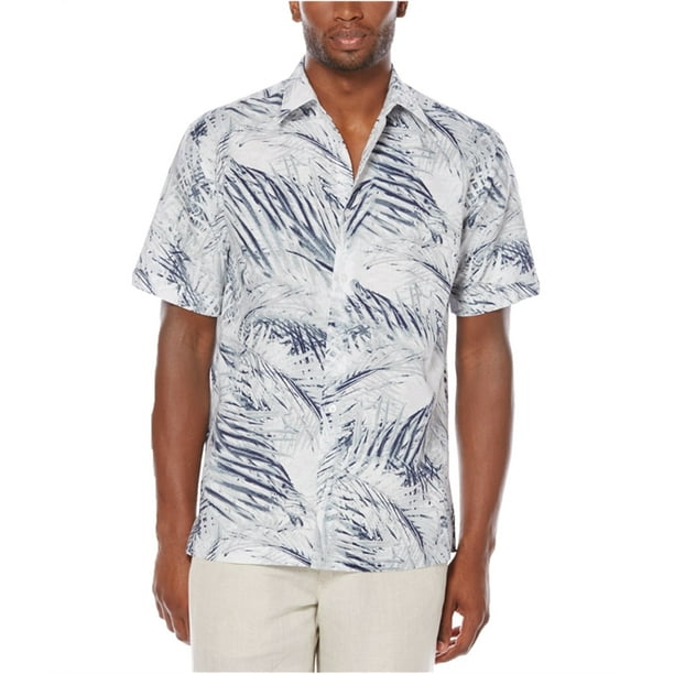 CubAvera Camisa de lino con botones florales para hombre color blanco extragrande CubAvera Botones al frente Walmart en linea