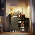 thumbnail image 2 of UBesGoo Black Wooden Shoe Cabinet,15 Light LED, Adjustable Layers, Store 24 Pairs, Black, 2 of 19