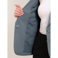 thumbnail image 5 of INSPIRE CHIC Shawl Lapel Blazer for Women 3/4 Sleeves Pocket Single Button Work Suit M Grey, 5 of 6
