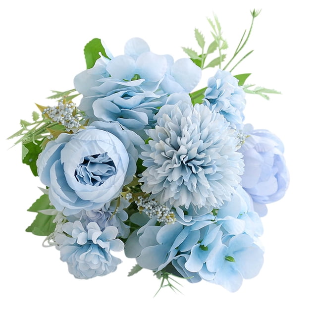 Bouquet de Fleurs, Bouquet Simulé de Fleurs de Décoration Intérieure Bouquet de Roses Simulées Petits Guidons de Roses pour Décoration