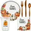 Way to Celebrate Give Thanks Thanksgiving Party Supplies Kit, 120 Count