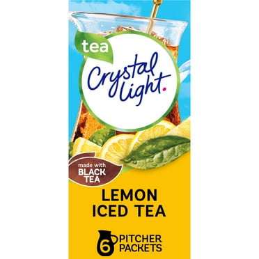 Crystal Light Lemon Iced Tea Naturally Flavored Powdered Drink Mix, 6 ct Pitcher Packets