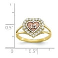 thumbnail image 3 of 10K Two-Tone Gold Ring Band Themed Cubic Zirconia CZ, 3 of 5