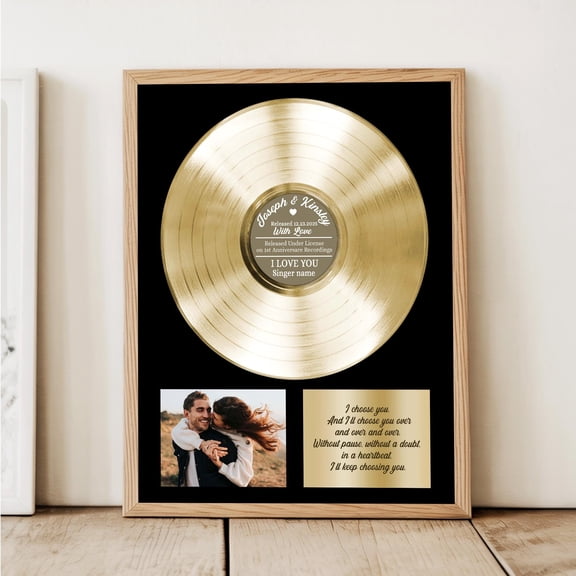 YaHaku Personalized 1 Year Anniversary Gift For Boyfriend, Custom Vinyl Record Wedding Anniversary Gift, Anniversary Gifts For Couple
