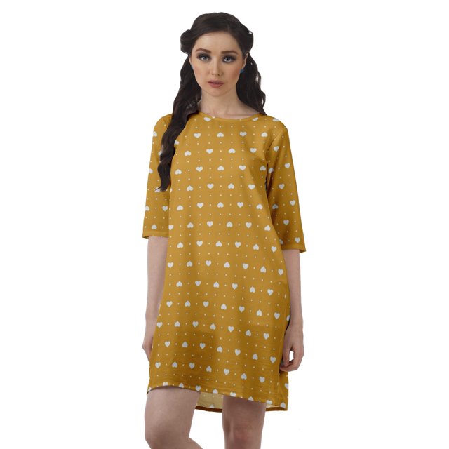 Moomaya Robes Courtes d'Été pour Femmes Imprimées Coupe Droite en Georgette Mousse Robe Évasée