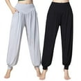 thumbnail image 2 of Alta calidad verano cintura alta suelta transpirable cómodo Color sólido moda danza Yoga pantalones de Yoga para interiores pantalones de baile, 2 of 5
