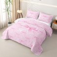thumbnail image 3 of Erosebridal Pink Ribbon Bow Quilt Full For Girls,Cute Princess Bowknot Kids Full Bedspread Sets,3-Piece, 3 of 7