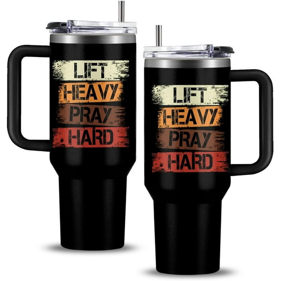 Pink Christian Inspirational Tumbler, Pray Over It Bible Verse Gifts, Christian Gifts for Women, Daily Prayer Pink Tumbler With Handle Jesus Cup 40oz