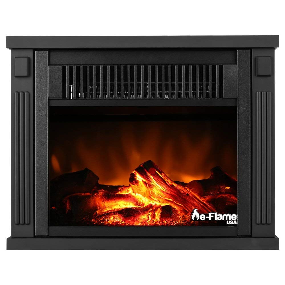 eFlame USA Fairbanks Free Standing Space Heater Fireplace 3D Log and