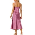 thumbnail image 3 of Unique Bargains Women's Satin Pajama V Neck Sexy Nightdress Soft Midi Lounge Dress, 3 of 5