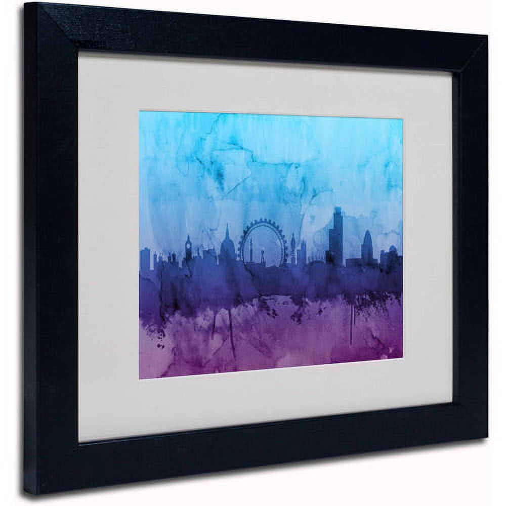 Trademark Fine Art "London England Skyline IV" Canvas Art by Michael Tompsett, Black Frame