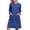 Blue, variant on Nightgowns for Women Long Sleeve Crewneck Zip Up Sleep Dress with Pockets Pajama Dress Sleepwear