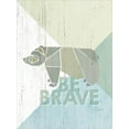 thumbnail image 2 of Michelle, Misty 19x24 White Modern Wood Framed Museum Art Print Titled - Be Brave Bear, 2 of 4
