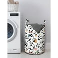 thumbnail image 3 of Animals Laundry Bag, Cartoon Baby Pandas Image Along Hearts Gift Box and Books in Childish Style Print, Basket with Handles Drawstring Closure for Laundromats, 13" x 19", Multicolor, by Ambesonne, 3 of 4