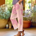 thumbnail image 2 of Casual Pants for Women Retro Printed Loose Pocket Patchwork Cotton Linen Casual Pants, 2 of 6