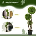 thumbnail image 4 of HOMCOM 45.3" Artificial Plant for Home Decor Indoor & Outdoor Fake Plant Artificial Tree in Pot, Ball Boxwood Topiary Tree, Light Green, 4 of 9