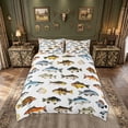 thumbnail image 2 of meiyoeat Watercolor Ocean Fish Bedding for Kids Boys Girls, Tropical Coastal Wildlife Duvet Cover Full, Reversible, 3 Pieces, 1 Duvet Cover and 2 Pillowcases, 2 of 6