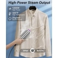 thumbnail image 4 of Travel Steamer for Clothes, Fast Heat-Up in 15s 1200W Portable Handheld Garment Steamer, Leak-Proof Fabric Quick Wrinkle Remover Ceramic Panel, 100-220V, 2-in-1 Dry & Wet Iron for Home, Office & Trav, 4 of 8