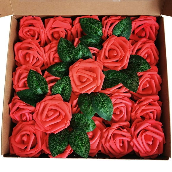 Artificial flower foam roses with stems-wedding bouquets